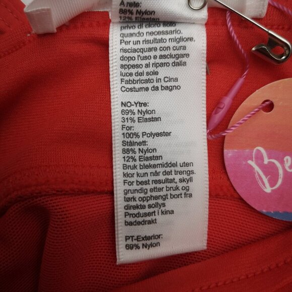 NWT Accessorize London Ladies Size 4 Salmon Colored 1 Piece Bathing Suit - Picture 7 of 9